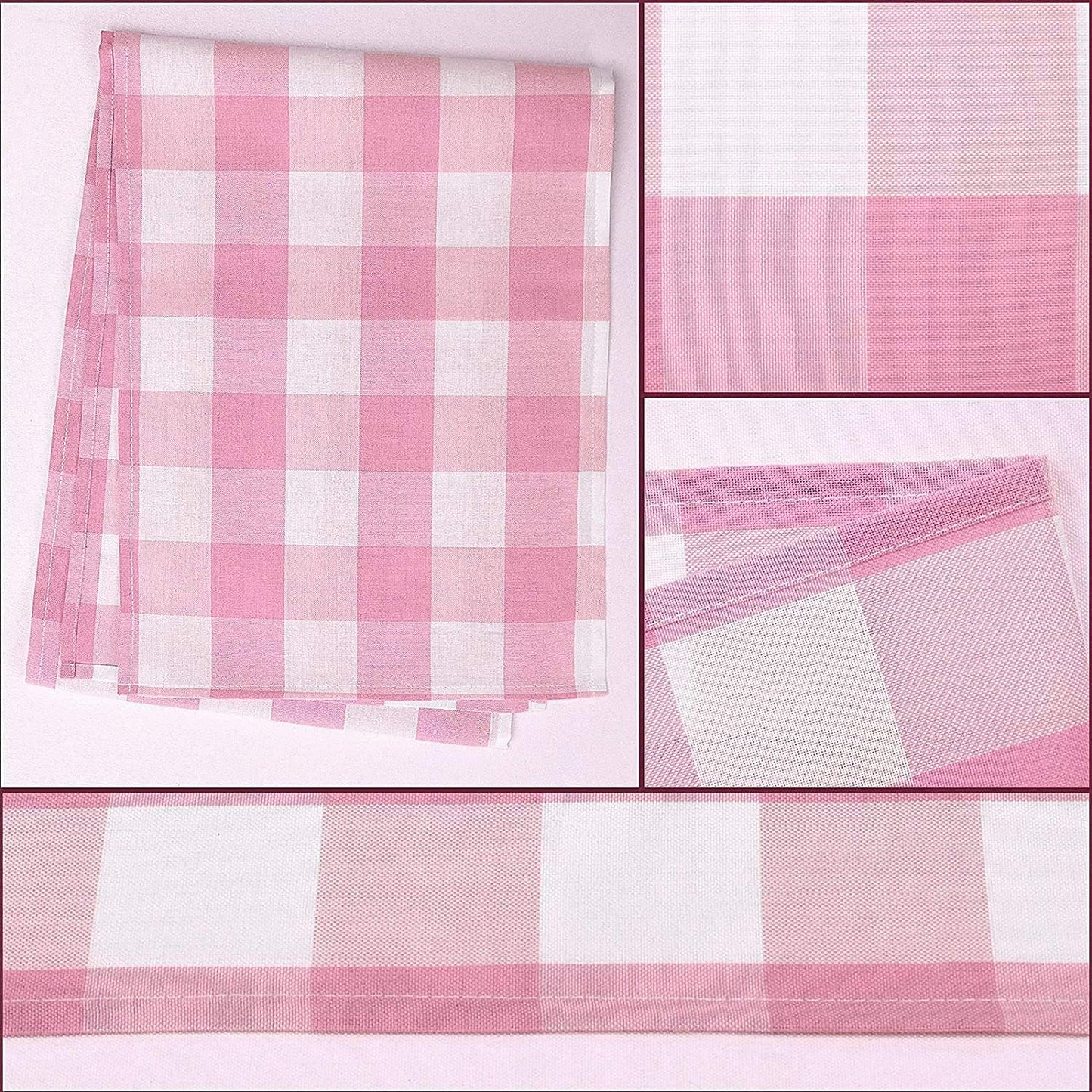 Charming Pink & White Gingham Table Runner - Perfect for Valentine’s Day, Birthdays & Seasonal Celebrations! 72-Inch Stylish Plaid Dresser Cover