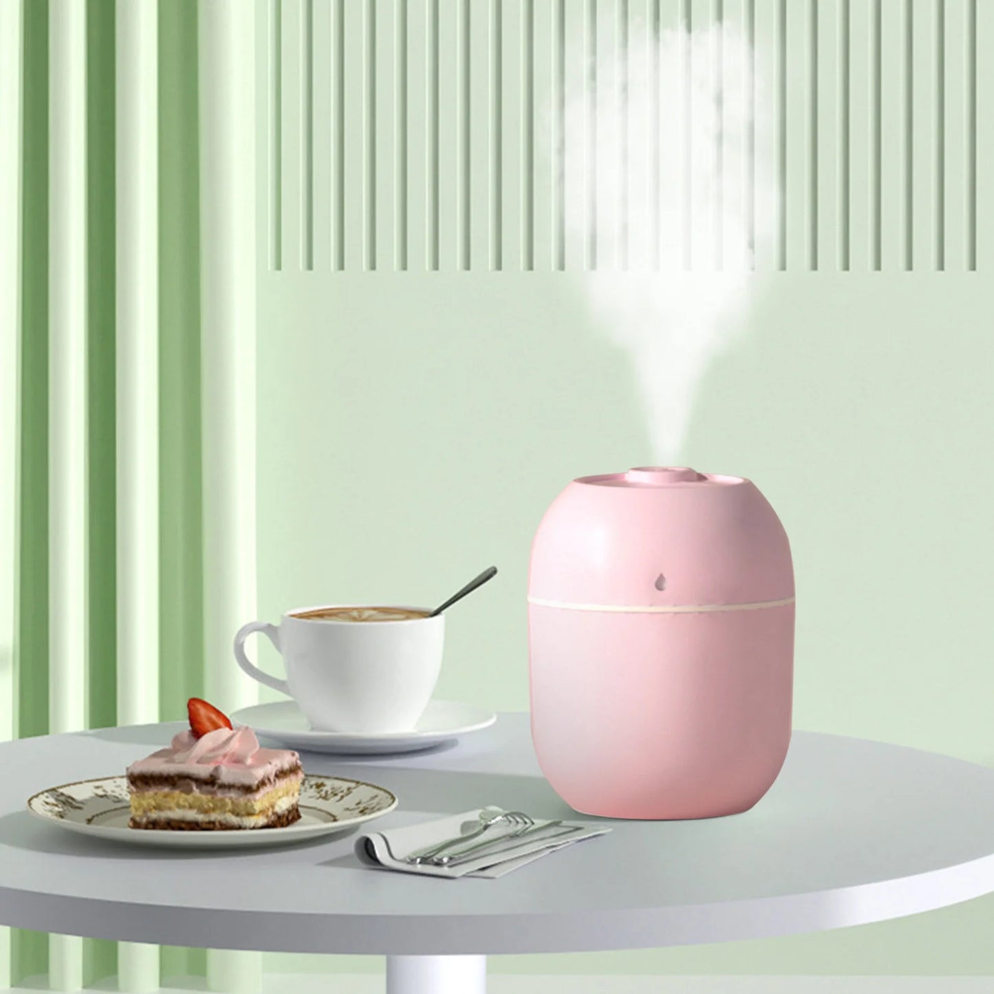 Pink LED Aroma Humidifier – Quiet Mist for Bedroom & Office | La Vie en Rose d'Isa