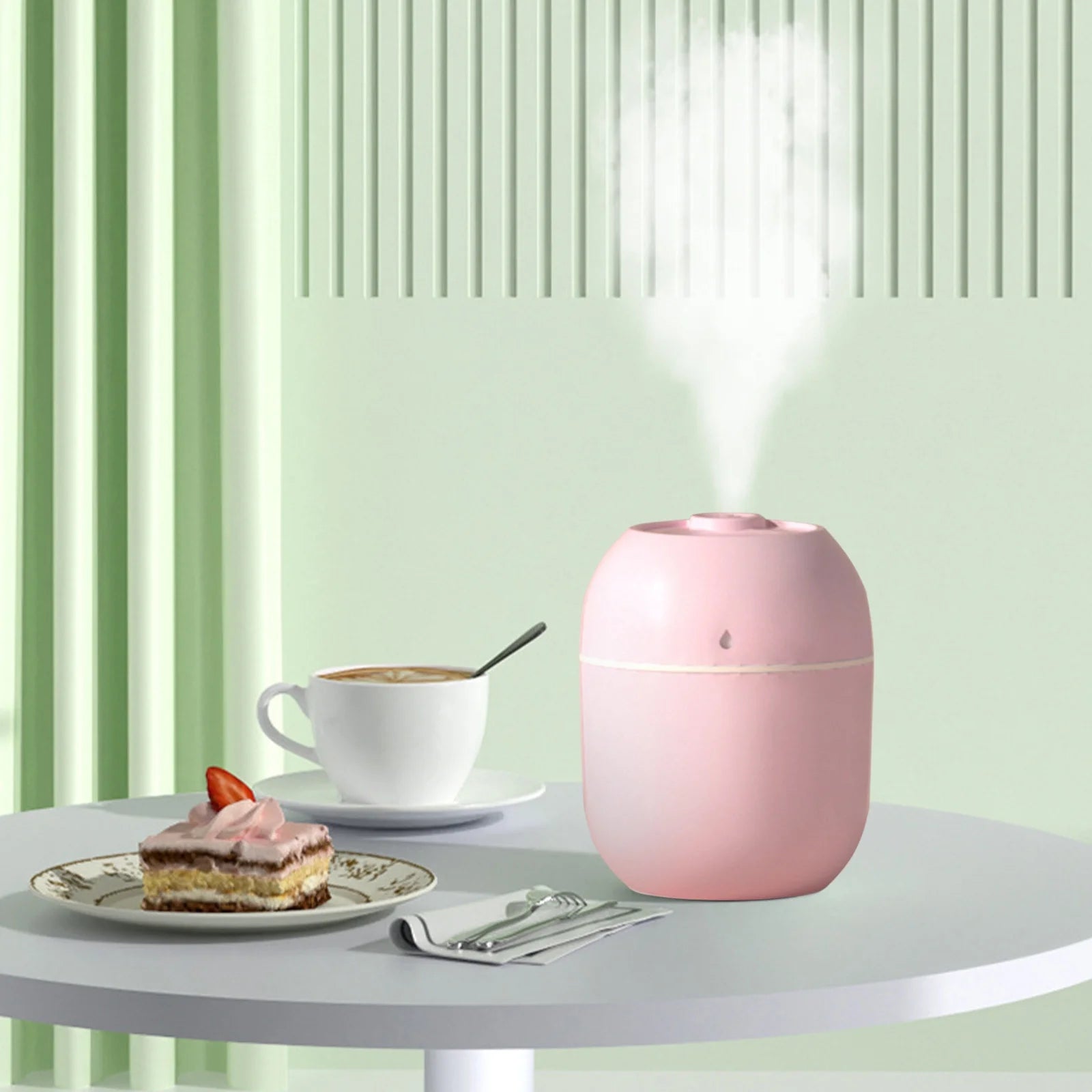 Pink LED Aroma Humidifier – Quiet Mist for Bedroom & Office | La Vie en Rose d'Isa