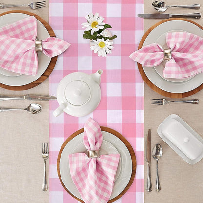 Charming Pink & White Gingham Table Runner - Perfect for Valentine’s Day, Birthdays & Seasonal Celebrations! 72-Inch Stylish Plaid Dresser Cover