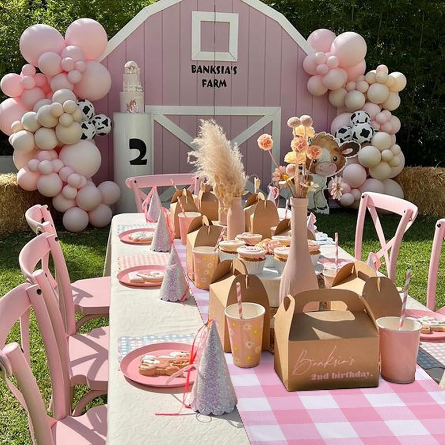 Charming Pink & White Gingham Table Runner - Perfect for Valentine’s Day, Birthdays & Seasonal Celebrations! 72-Inch Stylish Plaid Dresser Cover