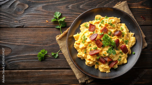 Scrambled eggs with bacon