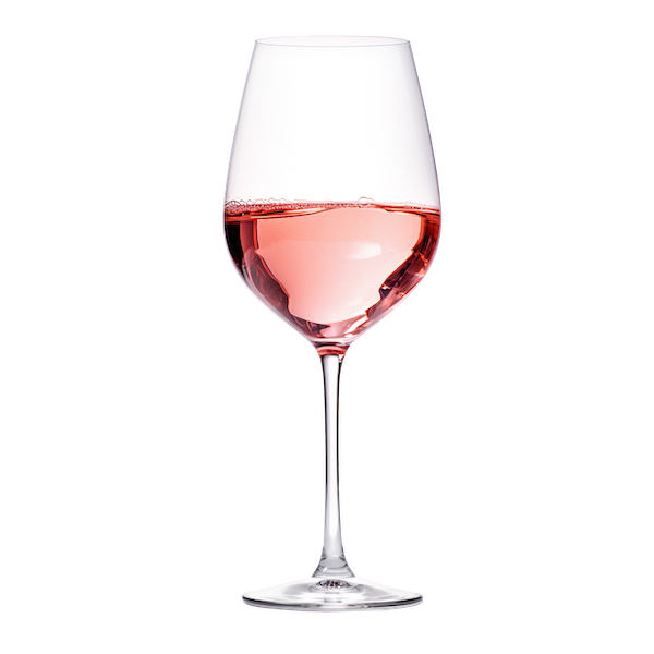 Glass of rose wine